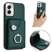 For Motorola Moto G Power 2024 5G Organ Card Bag Ring Holder Phone Case(Green)