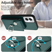 For Motorola Moto G Power 2024 5G Organ Card Bag Ring Holder Phone Case(Green)