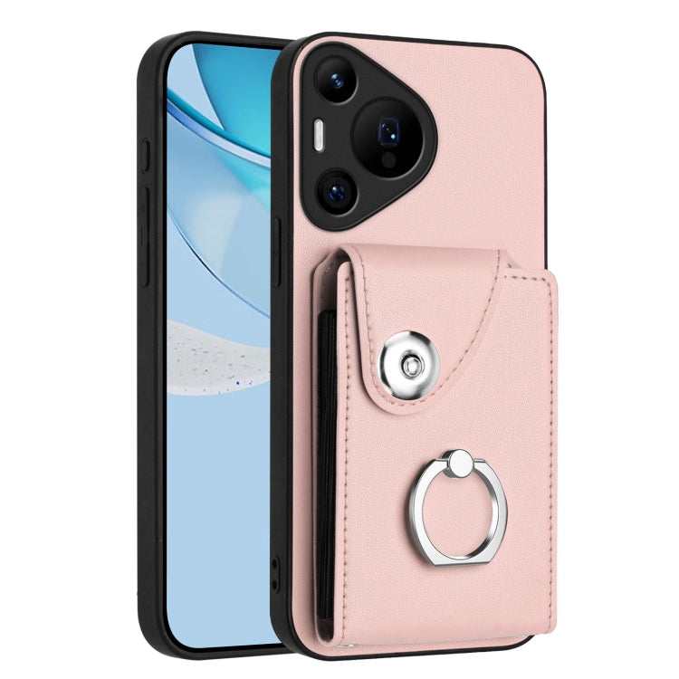 For Huawei Pura 70 Pro / 70 Pro+ Organ Card Bag Ring Holder Phone Case(Pink) - free shipping - PMC Jewellery - Order now!