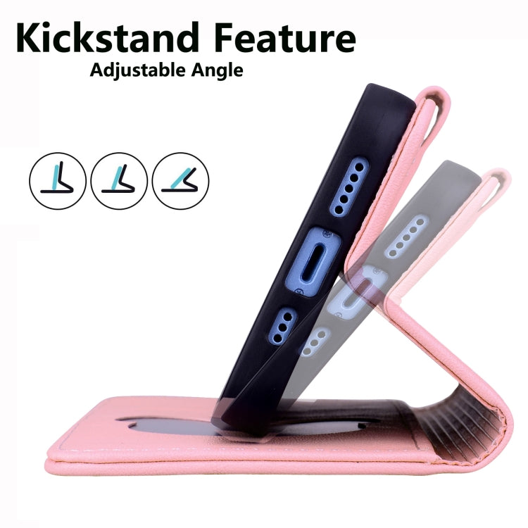 For iPhone 16e Cute Cat Embossed Leather Phone Case(Pink) - iPhone 16e Cases by PMC TechLife | Online Shopping South Africa | PMC TechLife | Buy Now Pay Later Mobicred