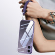 For iPhone 16 Plus SULADA  Electroplated Clear TPU Soft Frame Phone Case with Wrist Strap(Purple) - iPhone 16 Plus Cases by SULADA | Online Shopping South Africa | PMC TechLife | Buy Now Pay Later Mobicred