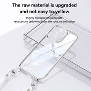 For iPhone 16 Pro Max SULADA  Electroplated Clear TPU Soft Frame Phone Case with Wrist Strap(Silver)
