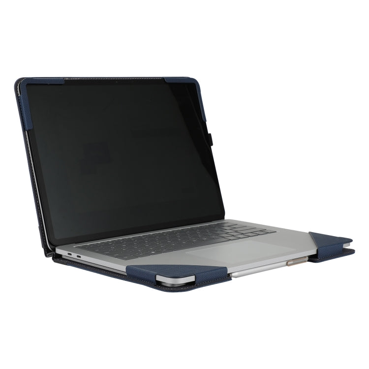 For Microsoft Surface Laptop Studio 2 Herringbone Texture Leather Laptop Protective Case(Dark Blue) - Screen & Keyboard Cover by PMC Jewellery | Online Shopping South Africa | PMC Jewellery | Buy Now Pay Later Mobicred