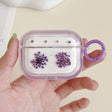 For AirPods Pro 2 Glitter Snowflake Epoxy Dried Flowers Earbuds Box TPU Case(Purple) - For AirPods Pro 2 by PMC Jewellery | Online Shopping South Africa | PMC Jewellery | Buy Now Pay Later Mobicred
