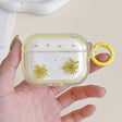 For AirPods 3 Glitter Snowflake Epoxy Dried Flowers Earbuds Box TPU Case(Yellow) - For AirPods 3 by PMC Jewellery | Online Shopping South Africa | PMC Jewellery | Buy Now Pay Later Mobicred