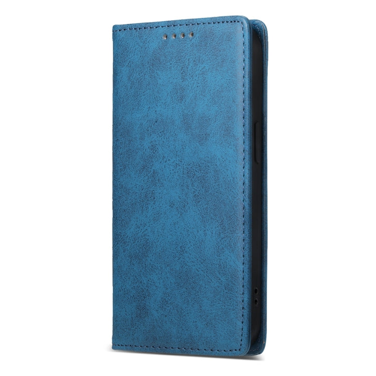 For iPhone 16e Business Solid Color Magnetic RFID Leather Phone Case(Blue) - iPhone 16e Cases by PMC TechLife | Online Shopping South Africa | PMC TechLife | Buy Now Pay Later Mobicred