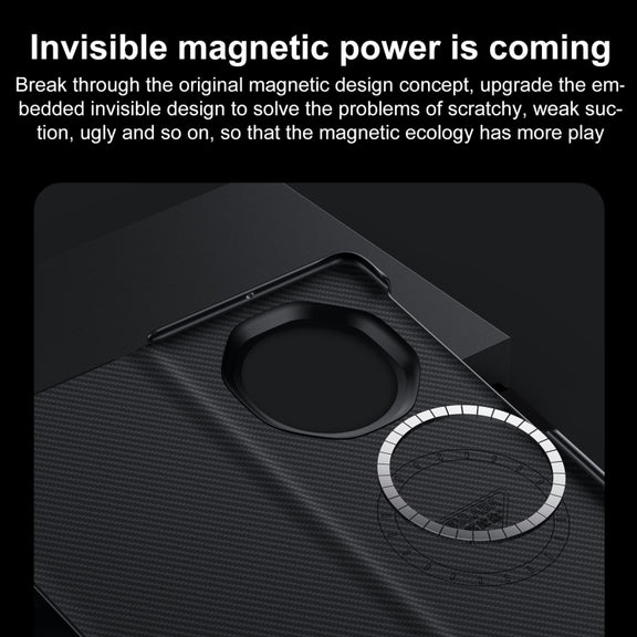 For Honor Magic V3 SULADA Kevlar 600D Texture Smart Window Leather Phone Case(Black)