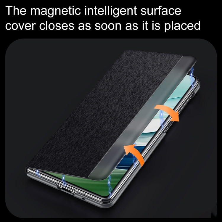 For Huawei Mate X5 / X3 SULADA Smart Series Wristband Holder Smart View Window Genuine Leather Phone Case(Blue) - free shipping - PMC TechLife - Order now!