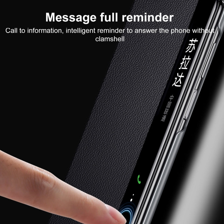 For Huawei Mate X5 / X3 SULADA Smart Series Wristband Holder Smart View Window Genuine Leather Phone Case(Blue) - free shipping - PMC TechLife - Order now!