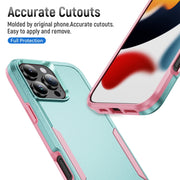 For iPhone 16 Pro Pioneer Armor Heavy Duty PC + TPU Phone Case(Green+Pink)