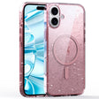 For iPhone 16 Plus Glitter Powder MagSafe Magnetic Phone Case(Transparent Pink) - free shipping - PMC TechLife - Order now!