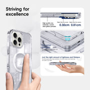 For iPhone 16 Pro Max Glitter Powder MagSafe Magnetic Phone Case(Transparent)