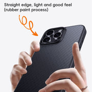 For iPhone 16 Pro Max Carbon Fiber Kevlar MagSafe Magnetic Phone Case(Black)