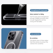 For iPhone 16 Pro Max Crystal Clear MagSafe Magnetic Phone Case(Transparent Black)