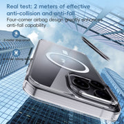 For iPhone 16 Crystal Clear MagSafe Magnetic Phone Case(Transparent Black)