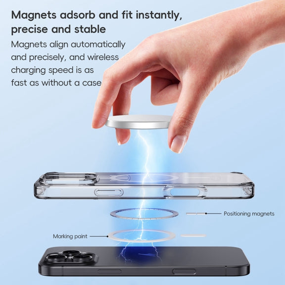 For iPhone 16 Pro Max Crystal Clear MagSafe Magnetic Phone Case(Transparent Black)
