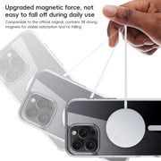For iPhone 16 Pro Max Crystal Clear MagSafe Magnetic Phone Case(Transparent Black)