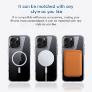 For iPhone 16 Crystal Clear MagSafe Magnetic Phone Case(Transparent Black)