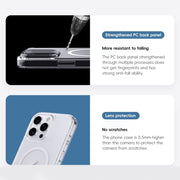 For iPhone 16 Crystal Clear Frosted MagSafe Magnetic Phone Case(Transparent Black)