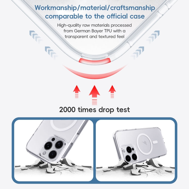 For iPhone 16 Plus Crystal Clear Frosted MagSafe Magnetic Phone Case(Transparent Titanium Blue) - free shipping - PMC Jewellery - Order now!