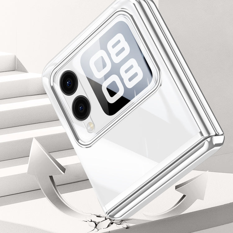 For Huawei nova Flip Integrated Clear Electroplating Spring Hinge Phone Case(Black) - Huawei Cases by PMC TechLife | Online Shopping South Africa | PMC TechLife | Buy Now Pay Later Mobicred