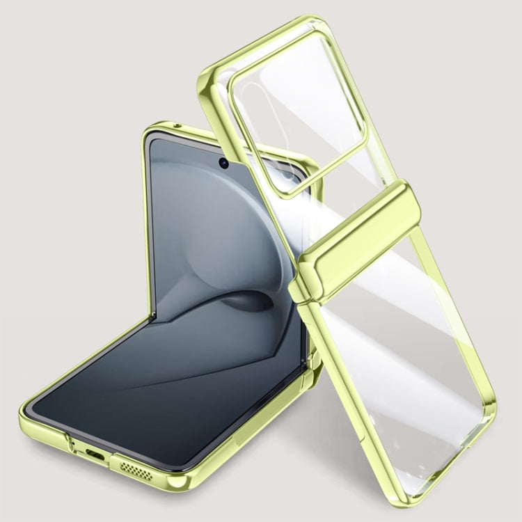 For Huawei nova Flip Integrated Clear Electroplating Spring Hinge Phone Case(Green) - Huawei Cases by PMC TechLife | Online Shopping South Africa | PMC TechLife | Buy Now Pay Later Mobicred