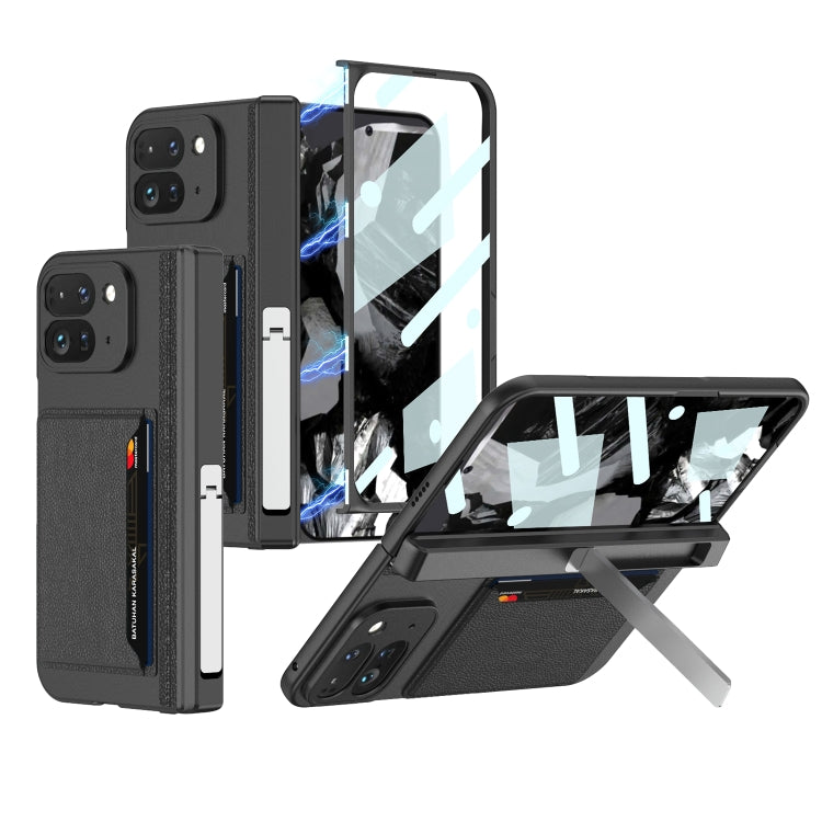 For Google Pixel 9 Pro Fold GKK Integrated Fold Hinge Card Slot Phone Case with Holder(Black) - free shipping - PMC Jewellery - Order now!