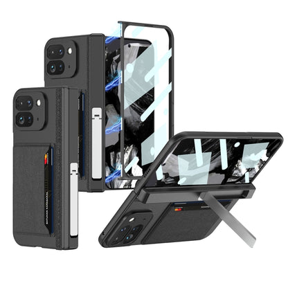 For Google Pixel 9 Pro Fold GKK Integrated Fold Hinge Card Slot Phone Case with Holder(Black) - free shipping - PMC Jewellery - Order now!