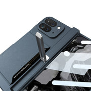 For Google Pixel 9 Pro Fold GKK Integrated Fold Hinge Card Slot Phone Case with Holder(Black)