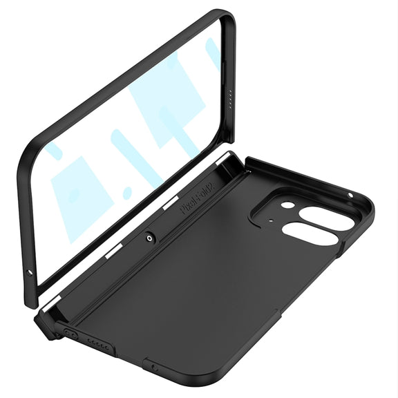 For Google Pixel 9 Pro Fold GKK Integrated Fold Hinge Card Slot Phone Case with Holder(Navy Blue)