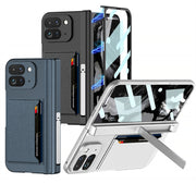 For Google Pixel 9 Pro Fold GKK Integrated Fold Hinge Card Slot Phone Case with Holder(Silver)