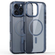 For iPhone 16 Pro Mirror Crystal Clear Lens Holder MagSafe Magnetic Phone Case(Transparent Titanium Blue) - iPhone 16 Pro Cases by PMC Jewellery | Online Shopping South Africa | PMC Jewellery | Buy Now Pay Later Mobicred