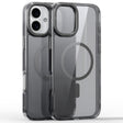 For iPhone 16 Mirror Crystal Clear Lens Holder MagSafe Magnetic Phone Case(Transparent Grey) - iPhone 16 Cases by PMC TechLife | Online Shopping South Africa | PMC TechLife | Buy Now Pay Later Mobicred