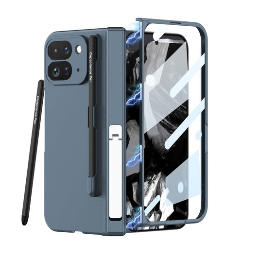 For Google Pixel 9 Pro Fold GKK Integrated Magnetic Full Coverage Flip Phone Case, Included Pen(Navy Blue) - free shipping - PMC Jewellery - Order now!