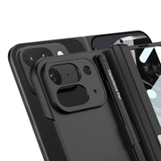 For Google Pixel 9 Pro Fold GKK Integrated Magnetic Full Coverage Flip Phone Case, Included Pen(Navy Blue)