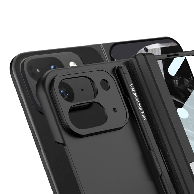 For Google Pixel 9 Pro Fold GKK Integrated Magnetic Full Coverage Flip Phone Case, Included Pen(Navy Blue)