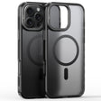 For iPhone 16 Pro Frosted Crystal Clear Lens Holder MagSafe Magnetic Phone Case(Transparent Black) - iPhone 16 Pro Cases by PMC TechLife | Online Shopping South Africa | PMC TechLife | Buy Now Pay Later Mobicred