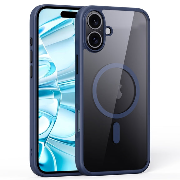 For iPhone 16 Ming Shield Series MagSafe Magnetic Phone Case(Titanium Blue)