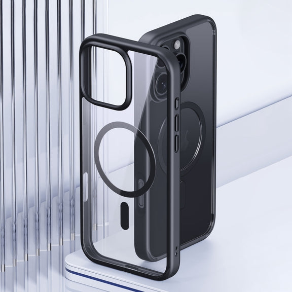 For iPhone 16 Plus Ming Shield Series MagSafe Magnetic Phone Case(Titanium Rose Gold)