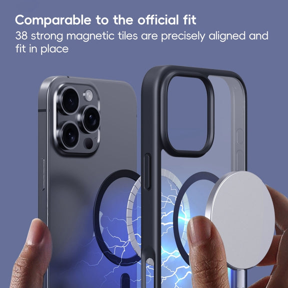 For iPhone 16 Pro Ming Shield Series MagSafe Magnetic Phone Case(Titanium Blue)