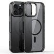 For iPhone 16 Pro Glitter Powder Lens Holder MagSafe Magnetic Phone Case(Transparent Black) - iPhone 16 Pro Cases by PMC TechLife | Online Shopping South Africa | PMC TechLife | Buy Now Pay Later Mobicred