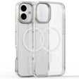 For iPhone 16 Glitter Powder Lens Holder MagSafe Magnetic Phone Case(Transparent) - iPhone 16 Cases by PMC TechLife | Online Shopping South Africa | PMC TechLife | Buy Now Pay Later Mobicred