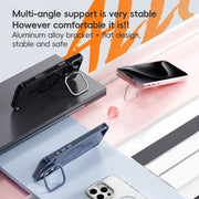 For iPhone 16 Glitter Powder Lens Holder MagSafe Magnetic Phone Case(Transparent)