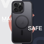 For iPhone 16 Pro Max Frosted MagSafe Magnetic Phone Case(Black)