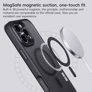 For iPhone 16 Frosted MagSafe Magnetic Phone Case(Titanium Blue)