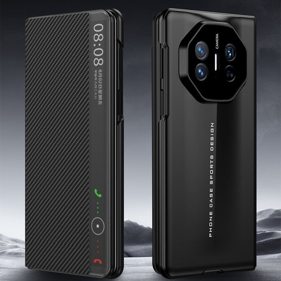 For Huawei Mate X5 GKK Blade Flip PU Phone Case(Carbon Fiber)