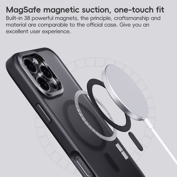 For iPhone 16 Plus Frosted MagSafe Magnetic Phone Case(Pink)