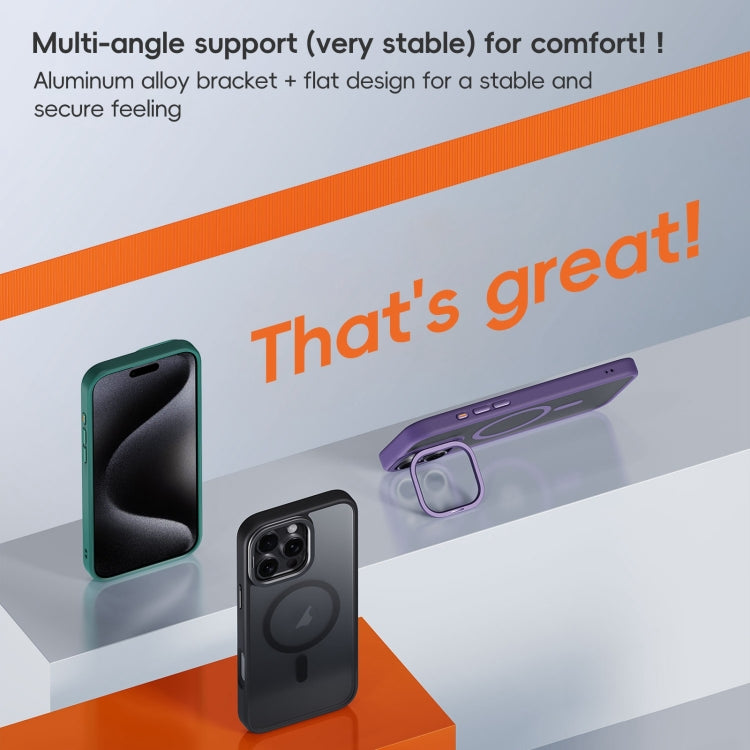 For iPhone 16 Plus Frosted Lens Holder MagSafe Magnetic Phone Case(White) - free shipping - PMC Jewellery - Order now!