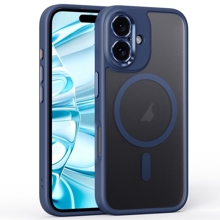 For iPhone 16 Plus Fine Hole Frosted MagSafe Magnetic Phone Case(Titanium Blue) - free shipping - PMC Jewellery - Order now!