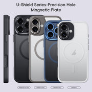 For iPhone 16 Fine Hole Frosted MagSafe Magnetic Phone Case(Titanium Blue)